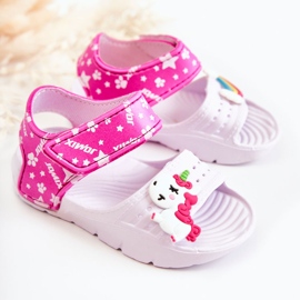 WJ1 Sandali leggeri per bambini con decorazioni fidate bianche e rosa bianco 1