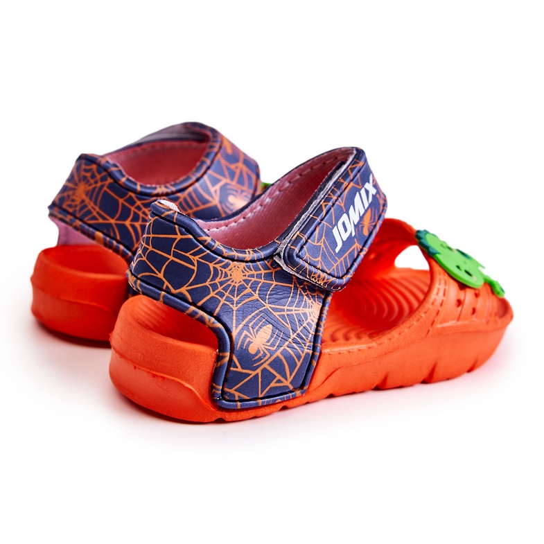 WJ1 Sandali da bambino leggeri con decori arancio e blu navy arancia 1