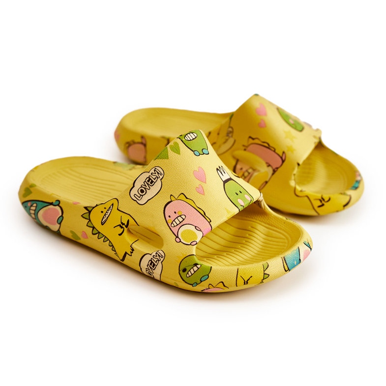 WJ1 Ciabatte Bambini Leggere Dinosauri Giallo Astro 2