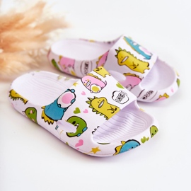 WJ1 Ciabatte per bambini leggere Astro Dinosaurs bianche bianco 1
