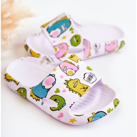 WJ1 Ciabatte per bambini leggere Astro Dinosaurs bianche bianco 2