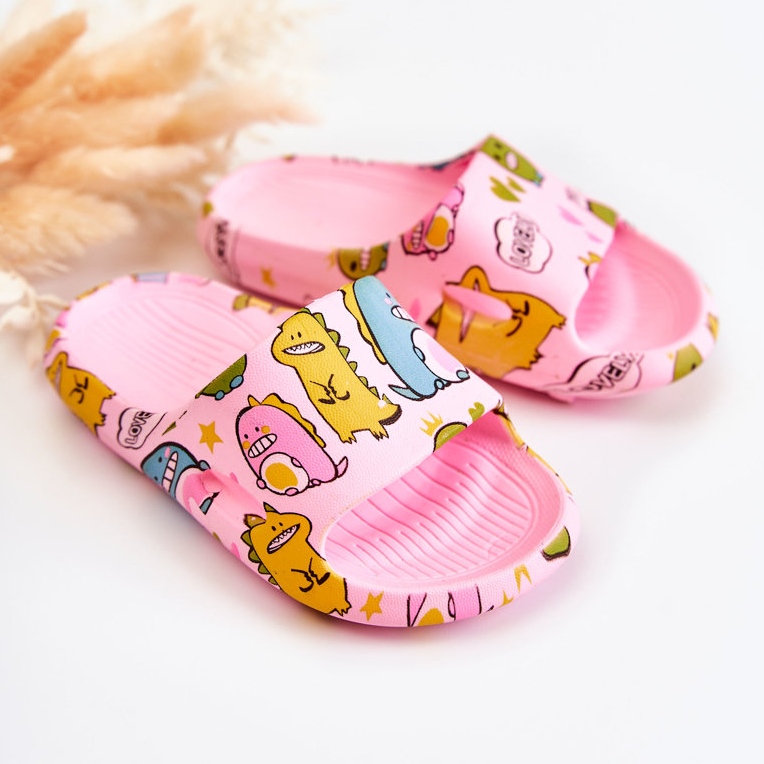 WJ1 Pantofole di dinosauro Astro rosa per bambini leggere 1