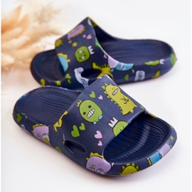 WJ1 Ciabatte Bambini Leggere Dinosauri Astro Blu Navy 2