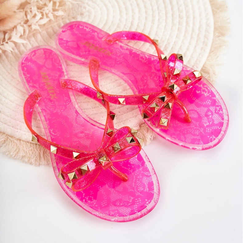 Infradito da donna in gomma rosa Monise 2
