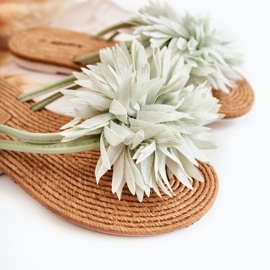 Infradito da donna con ornamento in tessuto verde Eviana 2