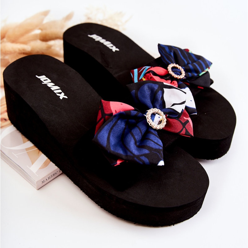 WJ1 Pantofole con zeppa in schiuma Silana da donna nere nero multicolore 2