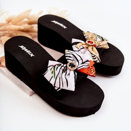 WJ1 Ciabatte da donna bianche con zeppa in schiuma Silana bianco multicolore 2