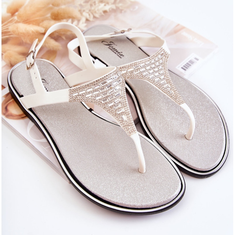 WJ1 Sandali Da Donna Infradito Con Ornamenti Bianco Atlanta bianca 1
