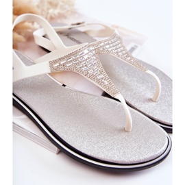 WJ1 Sandali Da Donna Infradito Con Ornamenti Bianco Atlanta 2