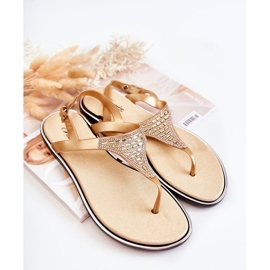 WJ1 Sandali infradito da donna con ornamenti dorati Atlanta d'oro 1