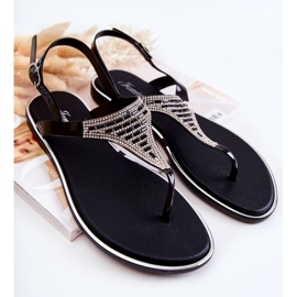 WJ1 Sandali Da Donna Infradito Con Ornamenti Neri Atlanta nero 1