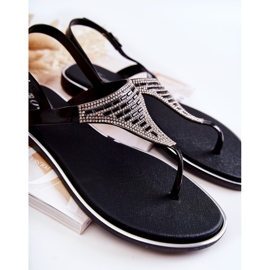 WJ1 Sandali Da Donna Infradito Con Ornamenti Neri Atlanta nero 2