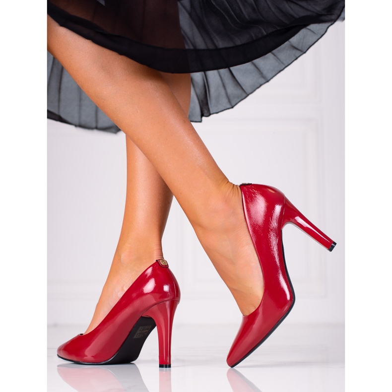 SHELOVET Décolleté con tacco alto rosso 1