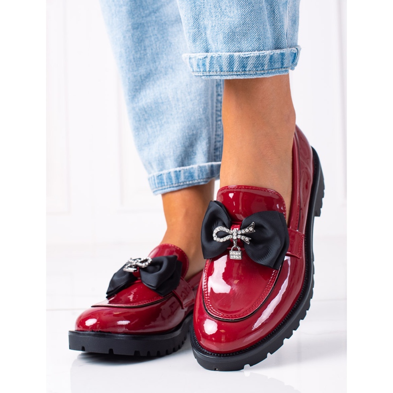 SHELOVET Mocassini Con Fiocco rosso 1