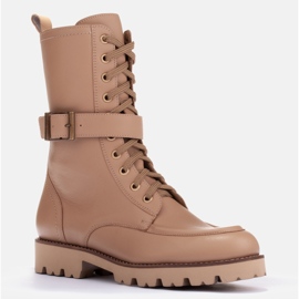 Marco Shoes Stivali in pelle pieno fiore beige 1