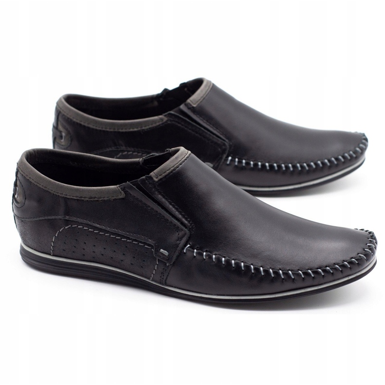 KOMODO Mocassini da uomo in pelle 847 neri nero 2
