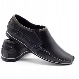KOMODO Mocassini da uomo in pelle 847 neri nero 3
