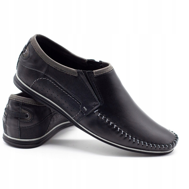 KOMODO Mocassini da uomo in pelle 847 neri nero 3