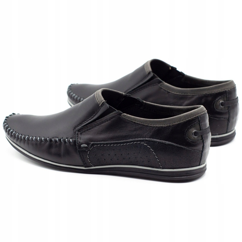 KOMODO Mocassini da uomo in pelle 847 neri nero 4