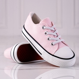 Sneakers da bambino Vico rosa con elastici 1
