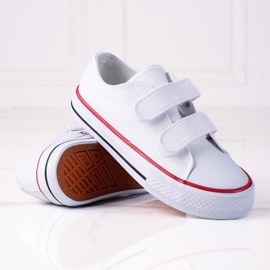 Sneakers in velcro per bambini Vico bianche bianco 2