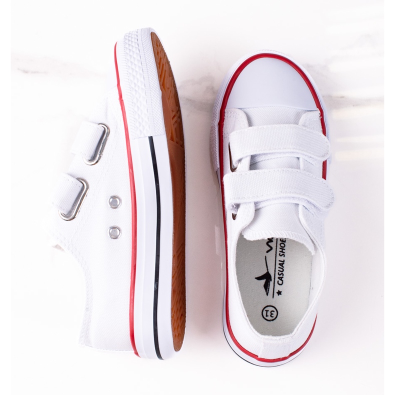 Sneakers in velcro per bambini Vico bianche bianco 1