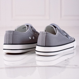 Sneakers in velcro per bambini Vico grigio 1