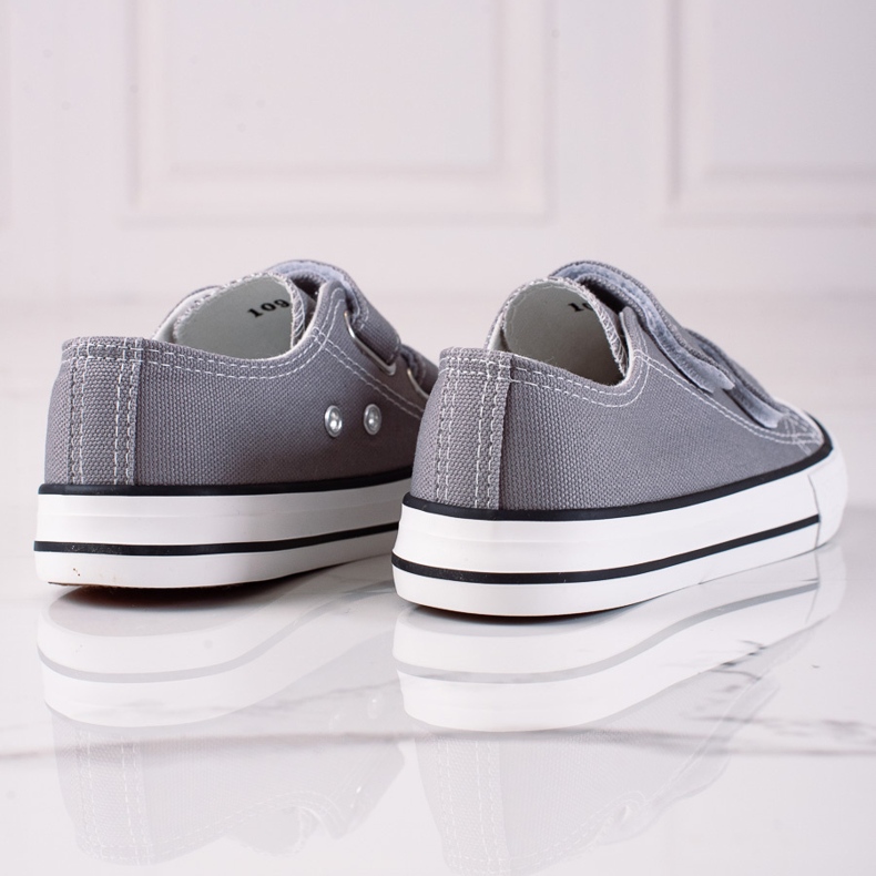 Sneakers in velcro per bambini Vico grigio 1