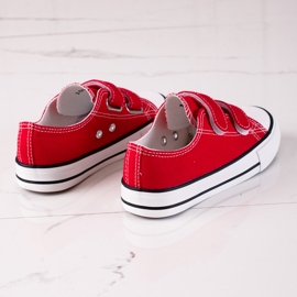 Sneakers in velcro per bambini Vico rosso 1