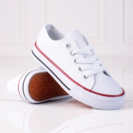 Sneakers da bambino stringate Vico bianche bianco 2