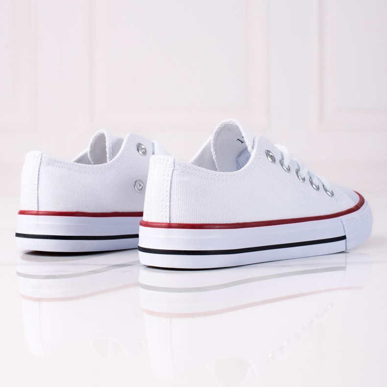 Sneakers da bambino stringate Vico bianche bianco 1