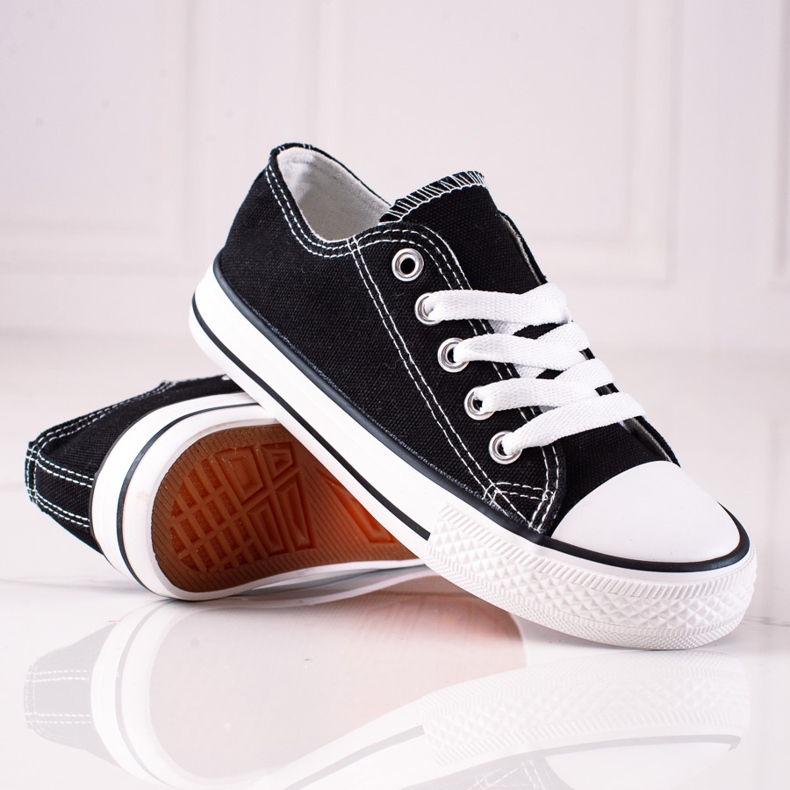 Sneakers da bambino stringate Vico nere nero 1