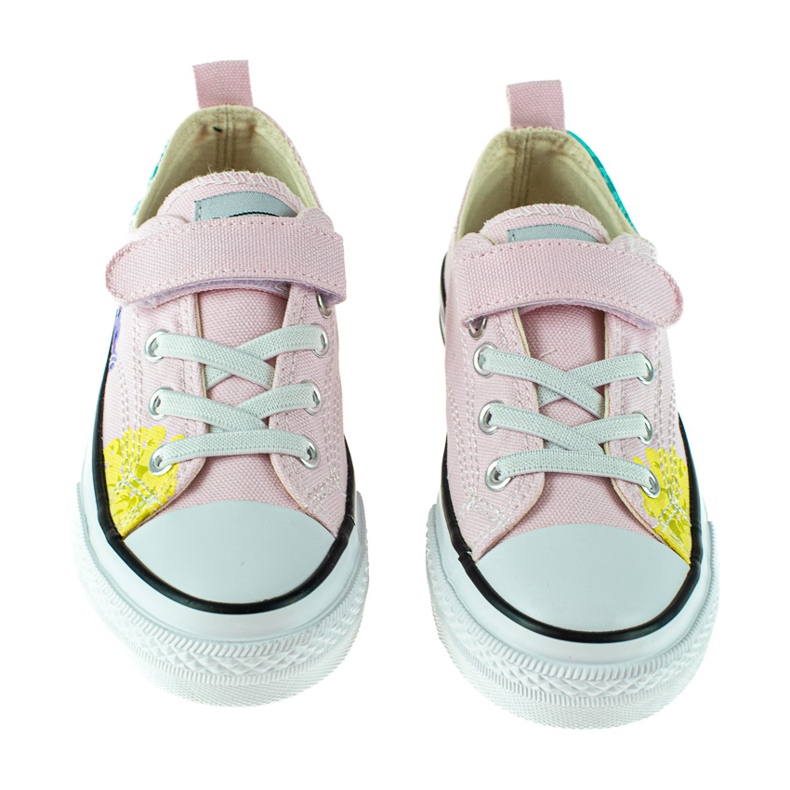 Sneakers basse da bambino Shelovet con fiori rosa multicolore 1