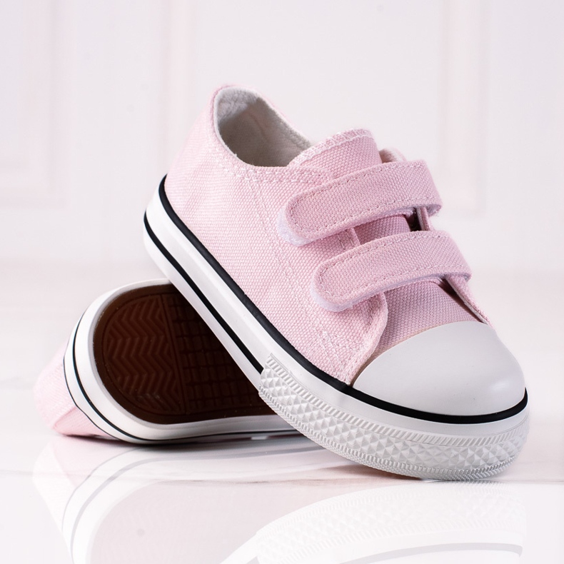 Sneakers da bambino Vico con chiusura in velcro rosa 1