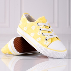 Sneakers per bambini Vico con fiori gialli bianca giallo 1