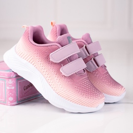 Scarpe sportive da bambino in velcro bicolore Shelovet viola multicolore 1