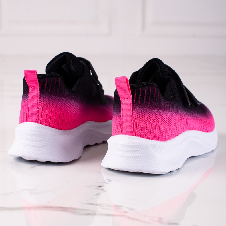 Scarpe sportive da bambino in velcro bicolore Shelovet nero rosa 1