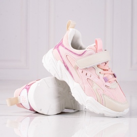 Sneakers per bambini Shelovet su una spessa suola rosa 1