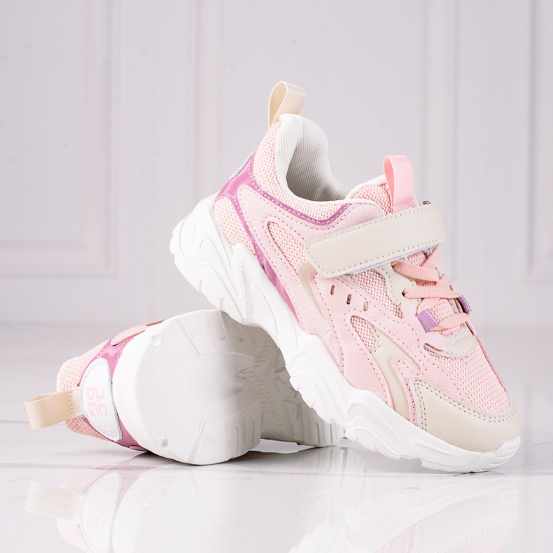 Sneakers per bambini Shelovet su una spessa suola rosa 1