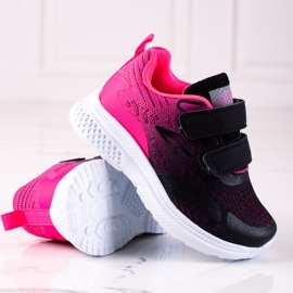 Scarpe sportive per bambini Shelovet con chiusura in velcro rosa nero 1