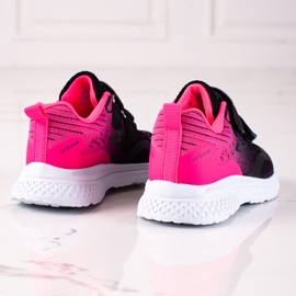 Scarpe sportive per bambini Shelovet con chiusura in velcro rosa nero 2