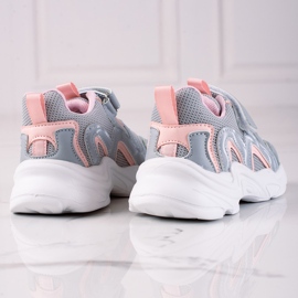Sneakers per bambini Shelovet con velcro grigio blu 1