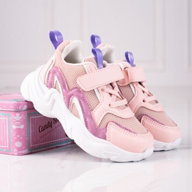 Sneakers per bambini Shelovet con velcro rosa viola 1