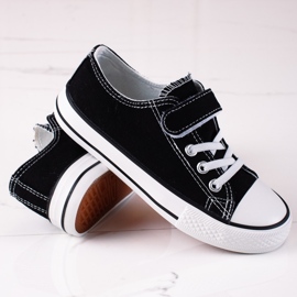 Sneakers basse Vico per bambini con allacciatura nera nero 1