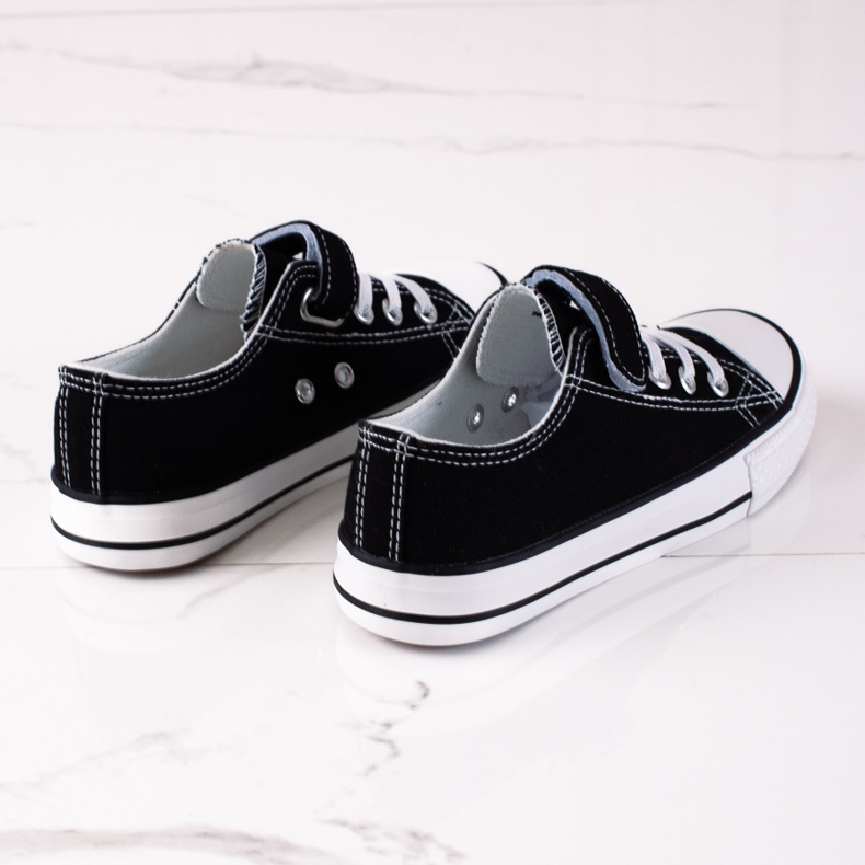 Sneakers basse Vico per bambini con allacciatura nera nero 2
