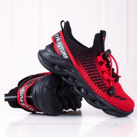 Scarpe sportive per bambini Vico, materiale bicolore nero rosso 1