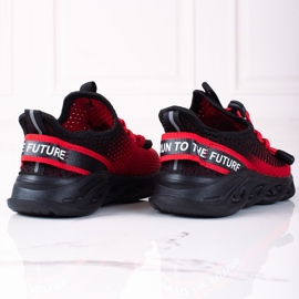 Scarpe sportive per bambini Vico, materiale bicolore nero rosso 2