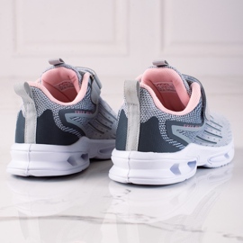Sneakers da bambina Vico, tessuto grigio rosa 1