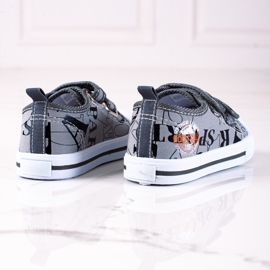 Sneakers da ragazzo Shelovet con velcro grigio 1