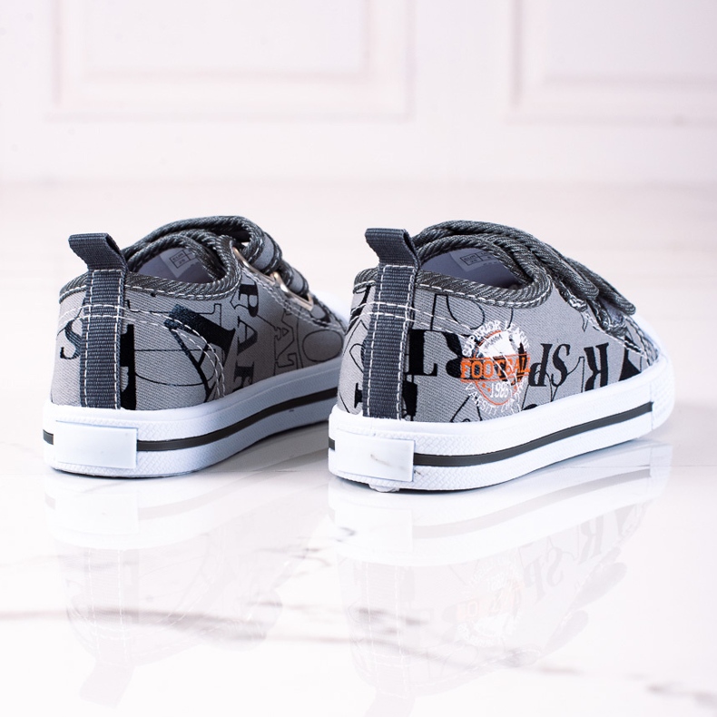 Sneakers da ragazzo Shelovet con velcro grigio 1